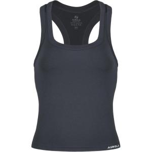 imageAUROLA Essentials Seamless Sleeveless Racerback TopWomen Subtle Marl Workout Square Neck Fitted TankDark Grey