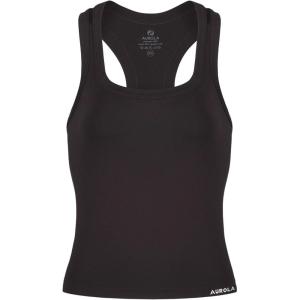 imageAUROLA Essentials Seamless Sleeveless Racerback TopWomen Subtle Marl Workout Square Neck Fitted TankSeal Brown