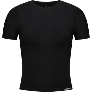 imageAUROLA Women Essentials Seamless Short Sleeve Fitted Tshirt Gym Workout Athletic Shirts Top TeeBlack