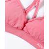 imageAUROLA Mercury Workout Sports Bras Women Athletic Removable Padded Backless Strapy Minimal Crop TopBubblegum