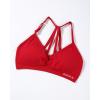 imageAUROLA Mercury Workout Sports Bras Women Athletic Removable Padded Backless Strapy Minimal Crop TopChinese Red