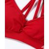 imageAUROLA Mercury Workout Sports Bras Women Athletic Removable Padded Backless Strapy Minimal Crop TopChinese Red