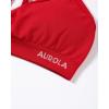 imageAUROLA Mercury Workout Sports Bras Women Athletic Removable Padded Backless Strapy Minimal Crop TopChinese Red