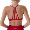 imageAUROLA Mercury Workout Sports Bras Women Athletic Removable Padded Backless Strapy Minimal Crop TopMercurysolidchili Red