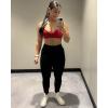 imageAUROLA Mercury Workout Sports Bras Women Athletic Removable Padded Backless Strapy Minimal Crop TopMercurysolidchili Red