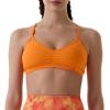 imageAUROLA Mercury Workout Sports Bras Women Athletic Removable Padded Backless Strapy Minimal Crop TopSeamless Persimmon Orange