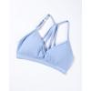 imageAUROLA Mercury Workout Sports Bras Women Athletic Removable Padded Backless Strapy Minimal Crop TopSerenity Blue