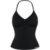 imageAUROLA Influence Longline Strappy Top Workout Tank Tops for Women Built in Shelf Bras Impact Gym Sports BraBlack