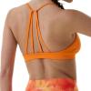 imageAUROLA Mercury Workout Sports Bras Women Athletic Removable Padded Backless Strapy Minimal Crop TopSeamless Persimmon Orange