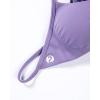 imageAUROLA Influence Strappy Bra Sports Bras for Women Backless Padded Impact Strappy Bra Workout Gym Yoga with Removable CupsChalk Violet