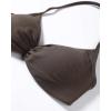 imageAUROLA Influence Strappy Bra Sports Bras for Women Backless Padded Impact Strappy Bra Workout Gym Yoga with Removable CupsChestnut Brown