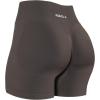 imageAUROLA Influence Workout Shorts for Women25 35 45 55 65 No Roll Up Squat Proof Scrunch Seamless Compression Gym ShortChestnut Brown