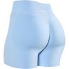 imageAUROLA Influence Workout Shorts for Women25 35 45 55 65 No Roll Up Squat Proof Scrunch Seamless Compression Gym ShortSky Light