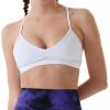 imageAUROLA Mercury Workout Sports Bras Women Athletic Removable Padded Backless Strapy Minimal Crop TopPack Blacknaturalcrescent White