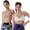 imageAUROLA Mercury Workout Sports Bras Women Athletic Removable Padded Backless Strapy Minimal Crop TopPack Blacknaturalcrescent White