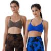 imageAUROLA Mercury Workout Sports Bras Women Athletic Removable Padded Backless Strapy Minimal Crop TopSeamlessklein Blue