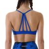 imageAUROLA Mercury Workout Sports Bras Women Athletic Removable Padded Backless Strapy Minimal Crop TopSeamlessklein Blue