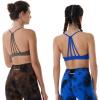 imageAUROLA Mercury Workout Sports Bras Women Athletic Removable Padded Backless Strapy Minimal Crop TopSeamlessklein Blue