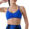 imageAUROLA Mercury Workout Sports Bras Women Athletic Removable Padded Backless Strapy Minimal Crop TopSeamlessklein Blue