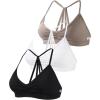imageAUROLA Mercury Workout Sports Bras Women Athletic Removable Padded Backless Strapy Minimal Crop TopPack Blacknaturalcrescent White