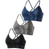 imageAUROLA Serpent Seamless Sports Bras for WomenBackless Padded Strappy Workout Gym Yoga Crop TopsPack Blackwater Bluemocha