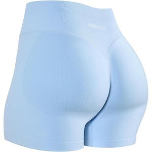 imageAUROLA Influence Workout Shorts for Women25 35 45 55 65 No Roll Up Squat Proof Scrunch Seamless Compression Gym ShortSky Light