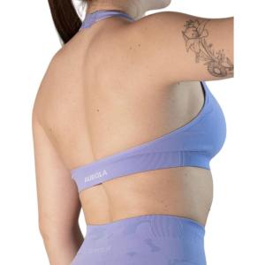 imageAUROLA Moon Seamless Halter Backless Sport Bra for Women Adjustable Padded Active Workout Gym Yoga Crop Tank TopJacaranda