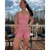 imageAUROLA Influence Longline Strappy Top Workout Tank Tops for Women Built in Shelf Bras Impact Gym Sports Yoga BraSweet Pink