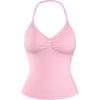 imageAUROLA Influence Longline Strappy Top Workout Tank Tops for Women Built in Shelf Bras Impact Gym Sports Yoga BraSweet Pink