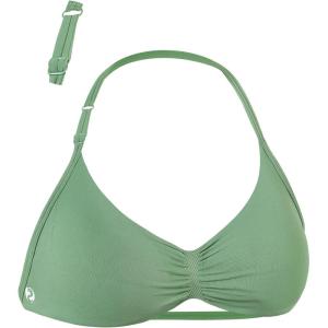 imageAUROLA Influence Adjustable Strappy Sports Bras for WomenSeamless Backless Padded Straps Impact Yoga Gym Workout BraMineral Green