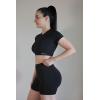 imageAUROLA Influence Crop Top Workout Shirts for Women UltraSoft Seamless Gym T Shirts Short Sleeve Running Workout TopsBlack