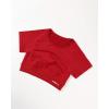 imageAUROLA Influence Crop Top Workout Shirts for Women UltraSoft Seamless Gym T Shirts Short Sleeve Running Workout TopsChili Red