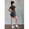 imageAUROLA Influence Crop Top Workout Shirts for Women UltraSoft Seamless Gym T Shirts Short Sleeve Running Workout TopsDark Grey