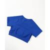 imageAUROLA Influence Crop Top Workout Shirts for Women UltraSoft Seamless Gym T Shirts Short Sleeve Running Workout TopsKlein Blue