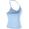 imageAUROLA Influence Longline Strappy Workout Halter Tops for WomenRemovable Cups Padded Bras Impact Gym Yoga Sleeveless TopAiry Blue