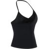 imageAUROLA Influence Longline Strappy Workout Halter Tops for WomenRemovable Cups Padded Bras Impact Gym Yoga Sleeveless TopBlack