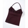 imageAUROLA Influence Longline Strappy Workout Halter Tops for WomenRemovable Cups Padded Bras Impact Gym Yoga Sleeveless TopBlack Cherry