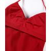 imageAUROLA Influence Longline Strappy Workout Halter Tops for WomenRemovable Cups Padded Bras Impact Gym Yoga Sleeveless TopChili Red