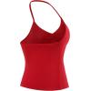 imageAUROLA Influence Longline Strappy Workout Halter Tops for WomenRemovable Cups Padded Bras Impact Gym Yoga Sleeveless TopChili Red