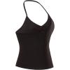 imageAUROLA Influence Longline Strappy Workout Halter Tops for WomenRemovable Cups Padded Bras Impact Gym Yoga Sleeveless TopCoffee