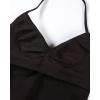 imageAUROLA Influence Longline Strappy Workout Halter Tops for WomenRemovable Cups Padded Bras Impact Gym Yoga Sleeveless TopCoffee