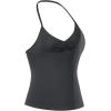 imageAUROLA Influence Longline Strappy Workout Halter Tops for WomenRemovable Cups Padded Bras Impact Gym Yoga Sleeveless TopDark Grey