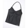 imageAUROLA Influence Longline Strappy Workout Halter Tops for WomenRemovable Cups Padded Bras Impact Gym Yoga Sleeveless TopDark Grey