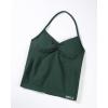 imageAUROLA Influence Longline Strappy Workout Halter Tops for WomenRemovable Cups Padded Bras Impact Gym Yoga Sleeveless TopEden Green