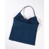 imageAUROLA Influence Longline Strappy Workout Halter Tops for WomenRemovable Cups Padded Bras Impact Gym Yoga Sleeveless TopEnsign Blue