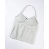 imageAUROLA Influence Longline Strappy Workout Halter Tops for WomenRemovable Cups Padded Bras Impact Gym Yoga Sleeveless TopGlacier Gray