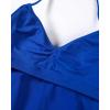 imageAUROLA Influence Longline Strappy Workout Halter Tops for WomenRemovable Cups Padded Bras Impact Gym Yoga Sleeveless TopKlein Blue