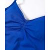 imageAUROLA Influence Longline Strappy Workout Halter Tops for WomenRemovable Cups Padded Bras Impact Gym Yoga Sleeveless TopKlein Blue