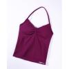 imageAUROLA Influence Longline Strappy Workout Halter Tops for WomenRemovable Cups Padded Bras Impact Gym Yoga Sleeveless TopMagenta