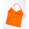 imageAUROLA Influence Longline Strappy Workout Halter Tops for WomenRemovable Cups Padded Bras Impact Gym Yoga Sleeveless TopPersimmon Orange
